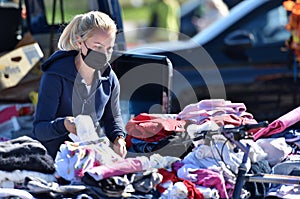 A large flea market in Vienna, Austria, Europe